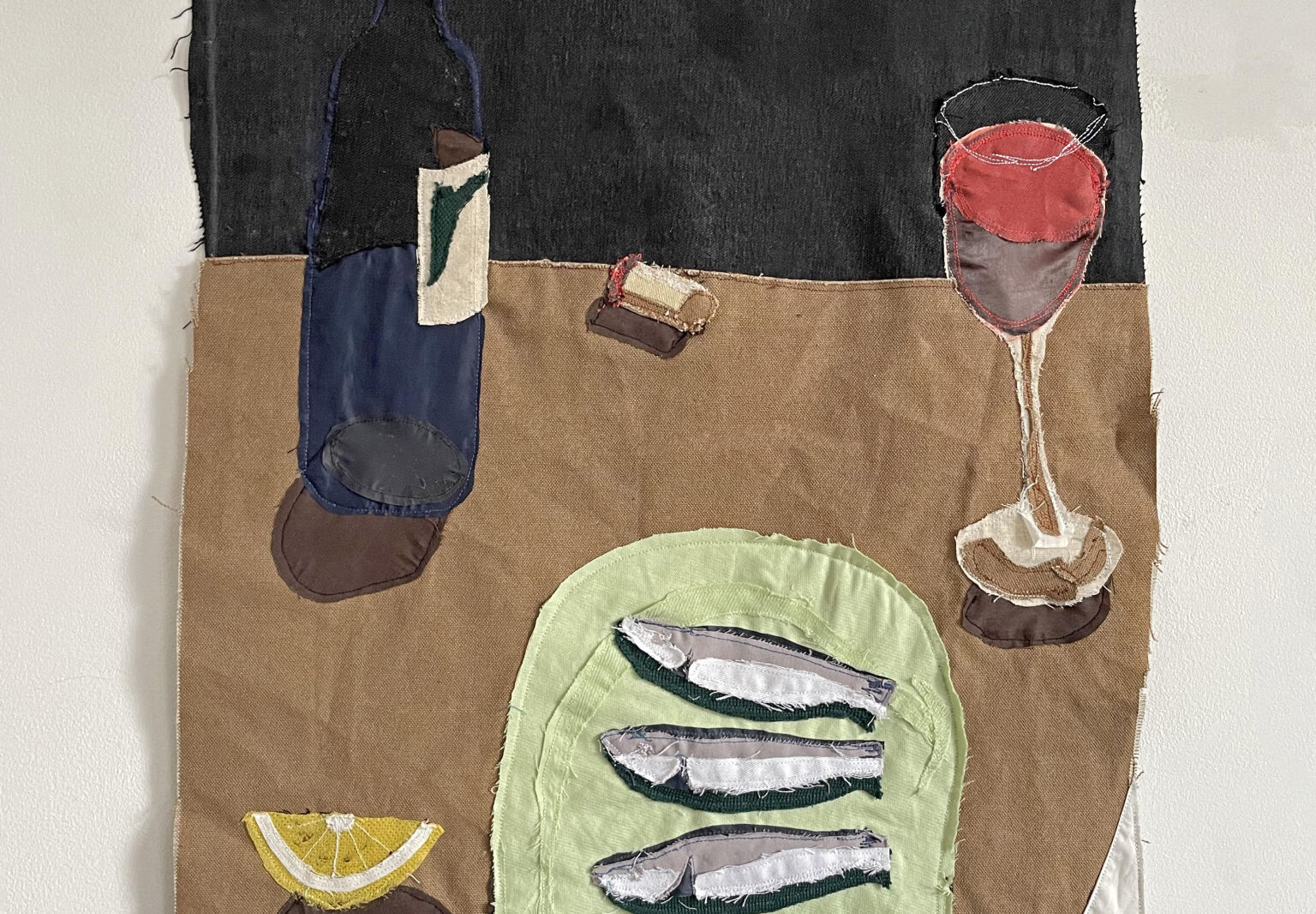 andrew pierce scott tabletop tapestry sardines made from scrap fabric 2b  