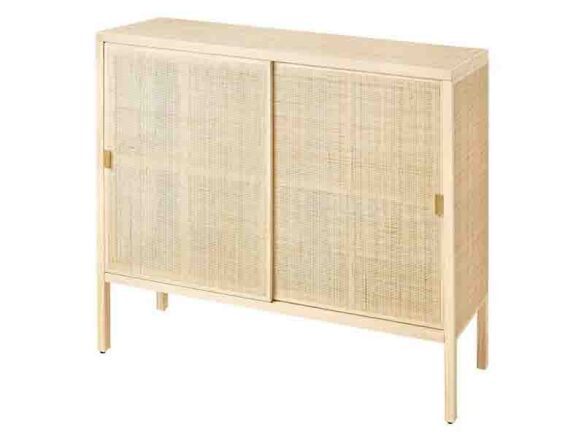 stockholm 2025 cabinet with sliding doors rattan pine 1388465 pe964804 s5  