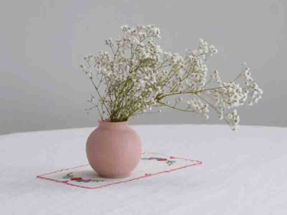 powder pink petite boule vase 17